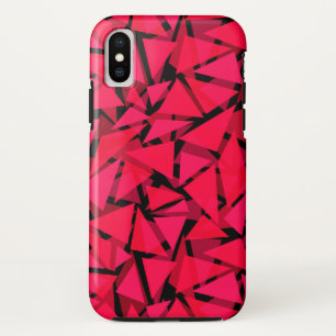 パターン緋色の明るい赤,幾何学模様,抽象芸術 iPhone X ケース