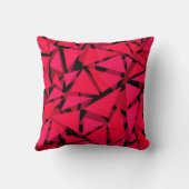 パターン緋色の明るい赤，幾何学的，抽象芸術 クッション (裏面)