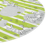 パターン背景を遊んでいる犬 カッティングボード (角)