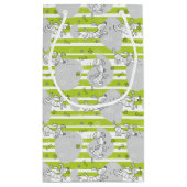 パターン背景を遊んでいる犬 スモールペーパーバッグ (裏面)