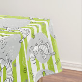 パターン背景を遊んでいる犬 テーブルクロス (インサイチュ)