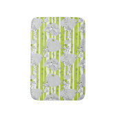 パターン背景を遊んでいる犬 バスマット (正面縦)