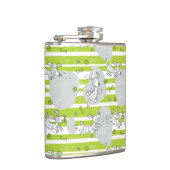 パターン背景を遊んでいる犬 フラスク (右)