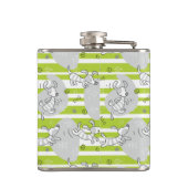 パターン背景を遊んでいる犬 フラスク (裏面)