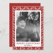 パターン背景クリスマス/休日フォトカード シーズンカード (正面/裏面)