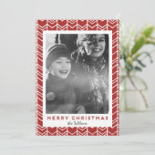 パターン背景クリスマス/休日フォトカード シーズンカード (スタンド正面)