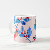 パターン背景抽象芸術赤万華鏡のように千変万化するパターン設計 コーヒーマグカップ (正面左)