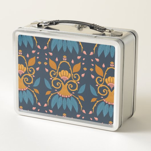 パターン華美中世スタイルパーソナライズされた メタルランチボックス (裏面)