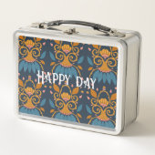 パターン華美中世スタイルパーソナライズされた メタルランチボックス (正面)