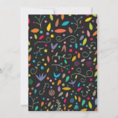 パターン葉のベビーシャワー 招待状 (裏面)