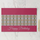 パターン詳細付きブルゴーニュ紙ランチョンマット ペーパーパッド (インサイチュ)