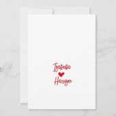 パターン赤いハートバレンタインの写真ホリデーカード サンキューカード (裏面)