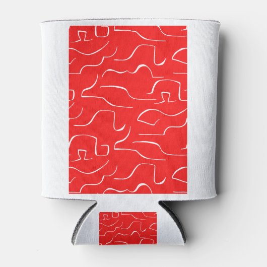 パターン赤と白。 缶クーラー (正面)