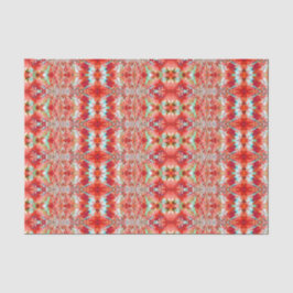 パターン赤ティール（緑がかった色）白カラフルモダンヴィンテージ 薄葉紙