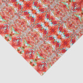 パターン赤ティール（緑がかった色）白カラフルモダンヴィンテージ 薄葉紙 (詳細)