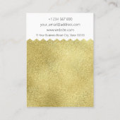 パターン金ゴールドグリッターネックレス表示カード 名刺 (裏面)