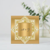 パターン金ゴールド結婚グリッター 招待状 (スタンド正面)