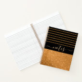 パターン金ゴールド – 黒いストライプノートブック ノートブック (内部)