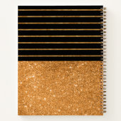 パターン金ゴールド – 黒いストライプノートブック ノートブック (裏面)