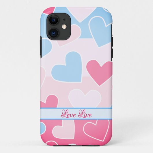 パターン青 – ピンクハートiPhoneケース Case-Mate iPhoneケース (裏面)