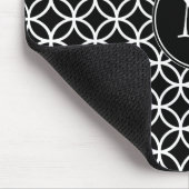 パターン黒い背景を重複する白い円 マウスパッド (コーナー)