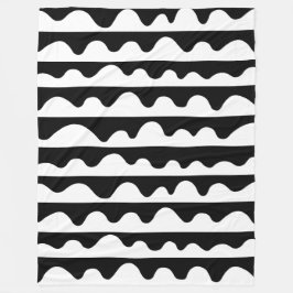 パターン020815 – 黒の白 フリースブランケット
