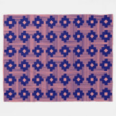 パターン061214 -深いネイビーとピンクe3868f フリースブランケット (正面(横))