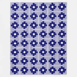 パターン061214 – 白と深い海軍 フリースブランケット