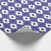 パターン061214 – 白と深い海軍 ラッピングペーパー (角)