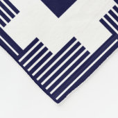 パターン061214 – 白、深いNavy 000066 フリースブランケット (角)