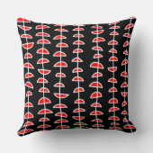 パターン080515 – 黒の白と赤 クッション (裏面)