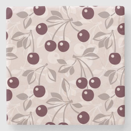 パターン(さくらんぼ2) ストーンコースター (正面)