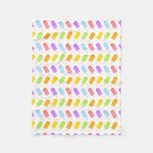 パターン(の模様が)あるおいしい夏の水の色ポプシクル&ドット フリースブランケット (正面)