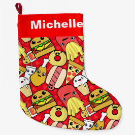 パターン（の模様が）あるなかわいい食糧キャラクター スモールクリスマスストッキング