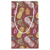 パターン（の模様が）あるなハワイのルアウ（ハワイ式宴会） スモールペーパーバッグ (裏面)