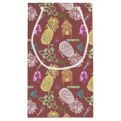 パターン（の模様が）あるなハワイのルアウ（ハワイ式宴会） スモールペーパーバッグ (裏面)