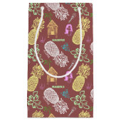 パターン（の模様が）あるなハワイのルアウ（ハワイ式宴会） スモールペーパーバッグ (正面)