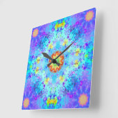 パターン（の模様が）あるなブルースターの腰回りが大きな曼荼羅 スクエア壁時計 (傾斜)