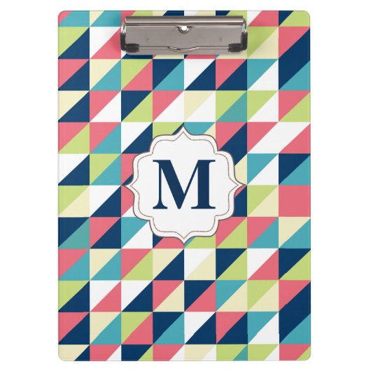 パターン(の模様が)あるなモノグラムの先生のオフィスの用箋挟 クリップボード (正面)