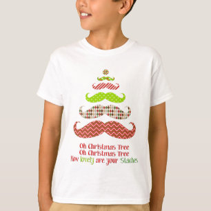 パターン(の模様が)あるな髭のクリスマスツリーの服装 Tシャツ