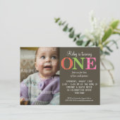 パターン(の模様が)あるな1匹の誕生日のパーティの招待状 招待状 (スタンド正面)