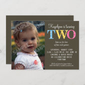 パターン(の模様が)あるな2つの誕生日のパーティの招待状 招待状 (正面/裏面)