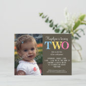 パターン(の模様が)あるな2つの誕生日のパーティの招待状 招待状 (スタンド正面)