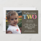 パターン(の模様が)あるな2つの誕生日のパーティの招待状 招待状 (正面)