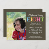 パターン（の模様が）あるな8つの誕生日のパーティの招待状 招待状 (正面/裏面)