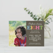 パターン（の模様が）あるな8つの誕生日のパーティの招待状 招待状 (スタンド正面)