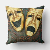 パターン（の模様が）あるの金喜劇および悲劇のマスク クッション (裏面)