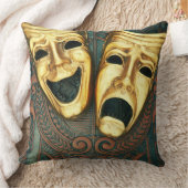 パターン（の模様が）あるの金喜劇および悲劇のマスク クッション (ブランケット)