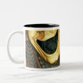 パターン（の模様が）あるの金喜劇および悲劇のマスク ツートーンマグカップ (左)