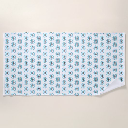 パターン(の模様が)あるをくまなくあなたのカスタムなロゴ|のイメージ ビーチタオル (正面)